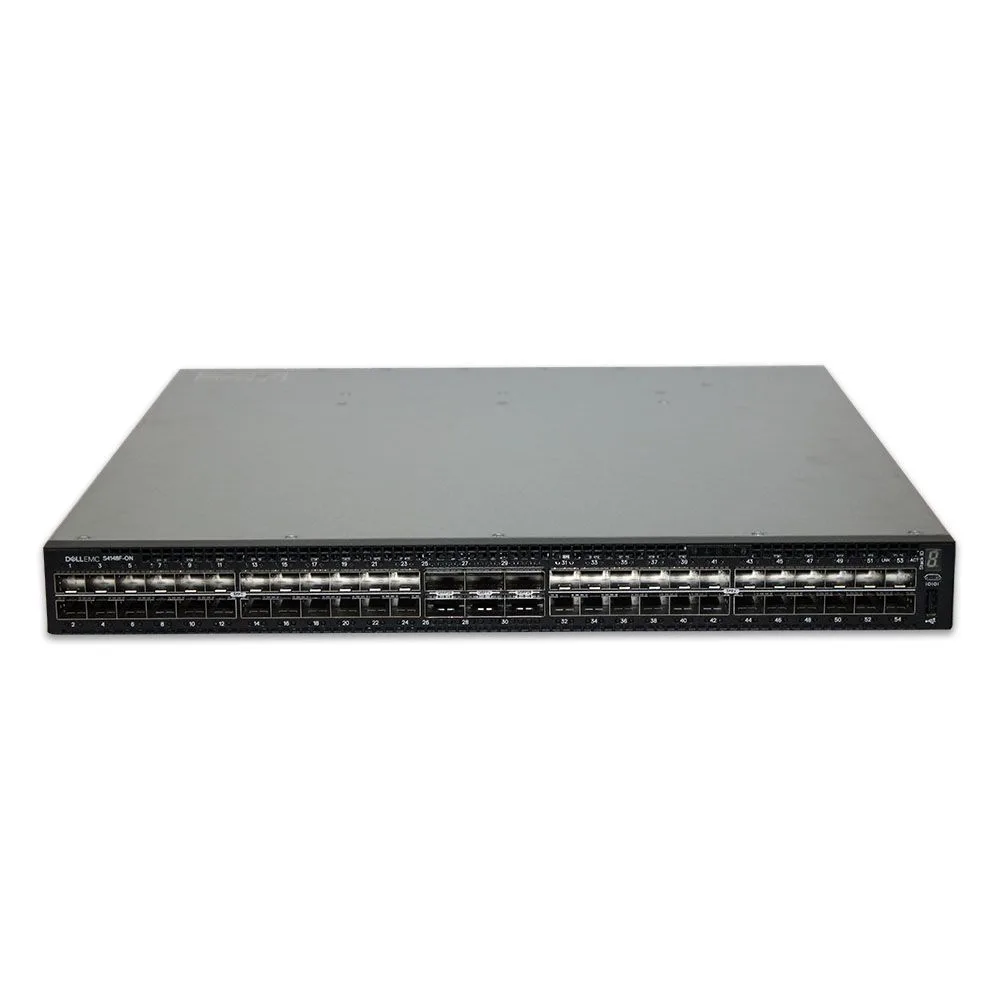 Dell R2RKC Dell 0R2RKC / R2RKC Networking S4148F-ON 48x Ports 10GbE SFP+ 2x Ports QSFP+ 4x Ports QSFP28 Layer 3 Managed 1U Rack-Mountable Gigabit Ethernet Network Switch