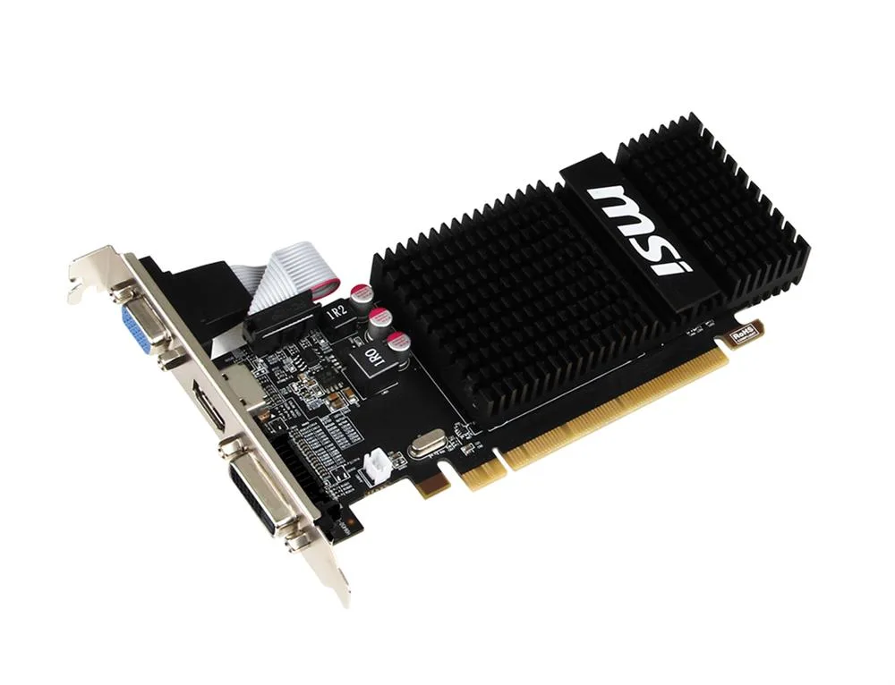 R5230-2GD3H-LP - MSI Radeon R5 230 2GB 64-Bit GDDR3 PCI Express 2.1 x16 HDCP Ready Low Profile D-SUB DVI HDMI Video Graphics Card