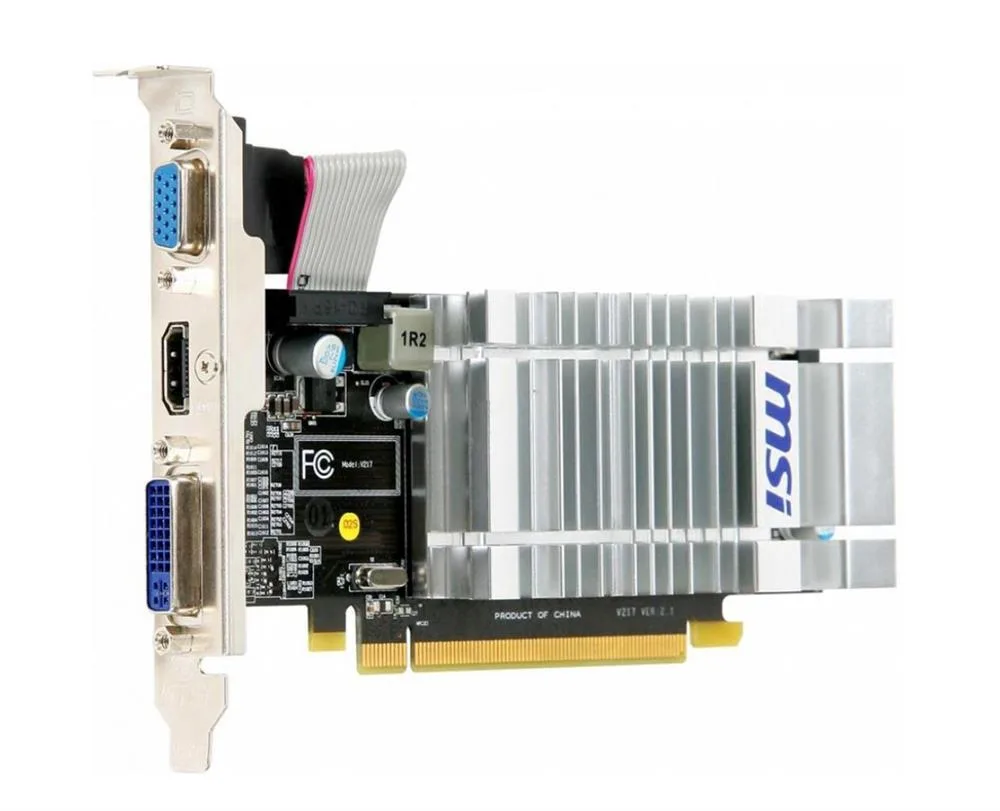 R5450-MD1GHD2 - MSI Radeon HD 5450 1GB DDR2 64-Bit PCI Express 2.1 DVI/ HDMI/ D-Sub/ HDCP Support Low Profile Video Graphics Card
