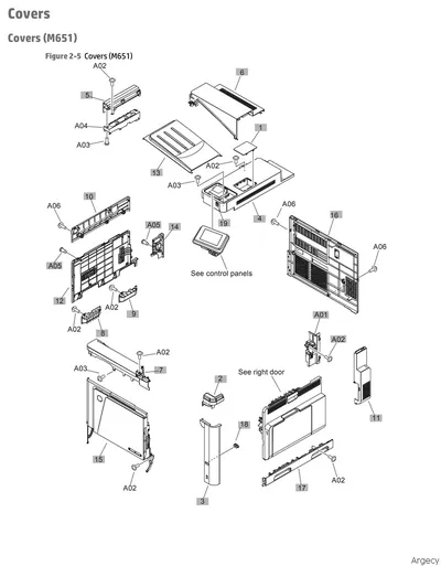 RC3-5629 - HP Left Cover Assembly for Color LaserJet Enterprise M651 / M680 Series