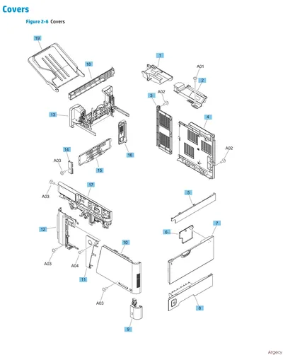 RC4-1636 - HP Front Right Cover for LaserJet Enterprise M630 Series