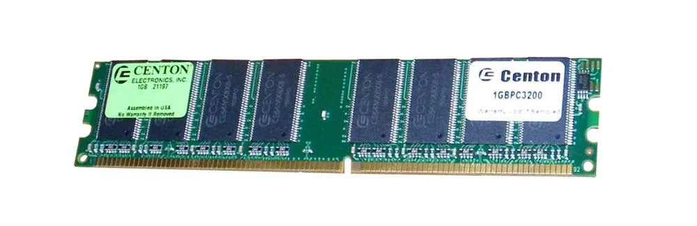 RD649G06 - Centon 1GB DDR-400MHz PC3200 Non-ECC Unbuffered CL3 184-Pin UDIMM 2.5V Dual Rank Memory Module