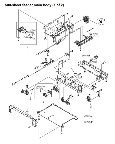 RM1-1122-000 - HP 500 Sheet Feeder PCA Assembly for LaserJet 4345 / M4345 Series