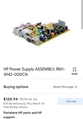 RM1-4037-000CN - HP ECU Engine Control Unit 110V for LaserJet P3005 Series