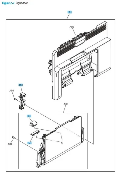 RM2-0208-000CN - HP Right Door Assembly for M651 / M680 Series
