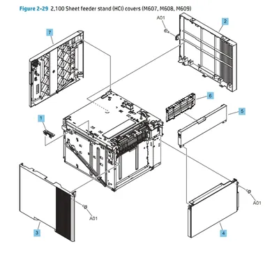 RM2-1150-000 - HP 2100 Sheet Feeder (HCI) Front Door assembly for LaserJet Ent M607 / M608 / M609 / M610 / M611 / M612 / E60055 / E60065 / E60075 series