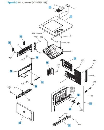 RM2-1351 - HP Left Door for Color LaserJet Enterprise M751 / M776 / M856 / E75245 / E85055 series