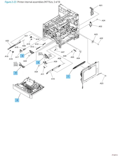 RM2-1604 - HP Lifter Drive assembly (M10) for Color LaserJet Enterprise M751 / M776 / M856 / E75245 / E85055 series