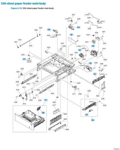 RM2-5150-020CN - HP 550 Sheet Feeder Cassette tray for Color LaserJet Enterprise M552 / M553 / M577 series