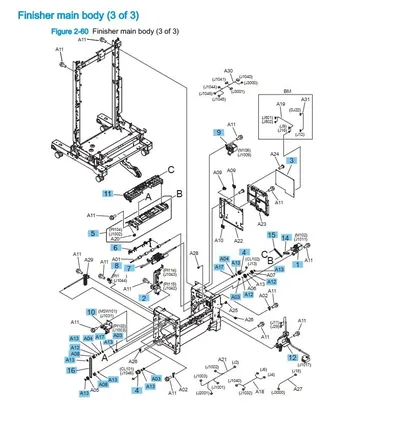 RM2-6024 - HP Booklet maker upper entrance guide for Color LaserJet Ent M855 / M880 series