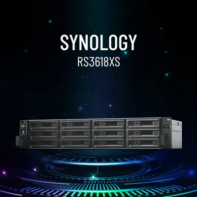 Synology RS3618XS/168TB-EXOS RackStation RS3618xs 168TB 12-Bay NAS Server