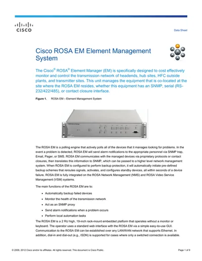 RSN1F0800200000000 - Cisco ROSA Network Management System v.4.0 License 1 License