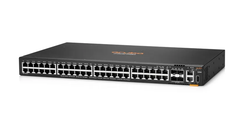 HPE S0M83-61001 Aruba CX 6200F 48G 48-Ports PoE+ 10/100/1000Base-T RJ-45 Gigabit Ethernet + 4-Ports 1000Base-X SFP Layer 3 Managed 1U Rack-mountable Network Switch