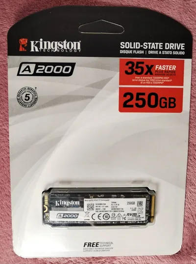 SA2000M8/250G Kingston A2000 250GB M.2 PCIe Gen 3.0 x 4 Lanes Solid State Drive (3D TLC NAND)