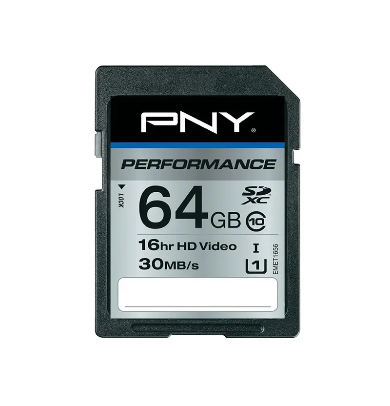 SD64G10PER-EF - PNY 64GB Performance Class 10 SDXC UHS-I Flash Memory Card
