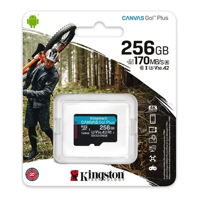 Kingston SDCG2/128GBSP Canvas Go 128GB Class 10 microSDXC UHS-I U3 V30 Flash Memory Card