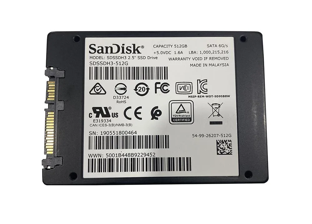 Sdssdh3-512G - Sandisk Ultra 512 Gb Internal 2.5 Inch Sata 6.0Gbps Solid State Drive