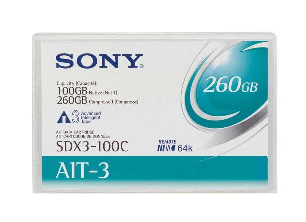 SDX3-100C-BC - Sony SDX3-100C AIT-3 Barcoded Data Cartridge - AIT AIT-3 - 100GB (Native) / 260GB (Compressed)