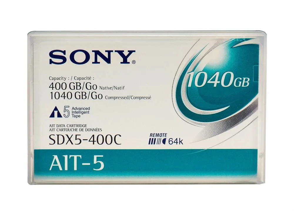 SDX5400C-BC - Sony SDX5-400C AIT-5 Barcoded Data Cartridge - AIT AIT-5 - 400GB (Native) / 1.04TB (Compressed)