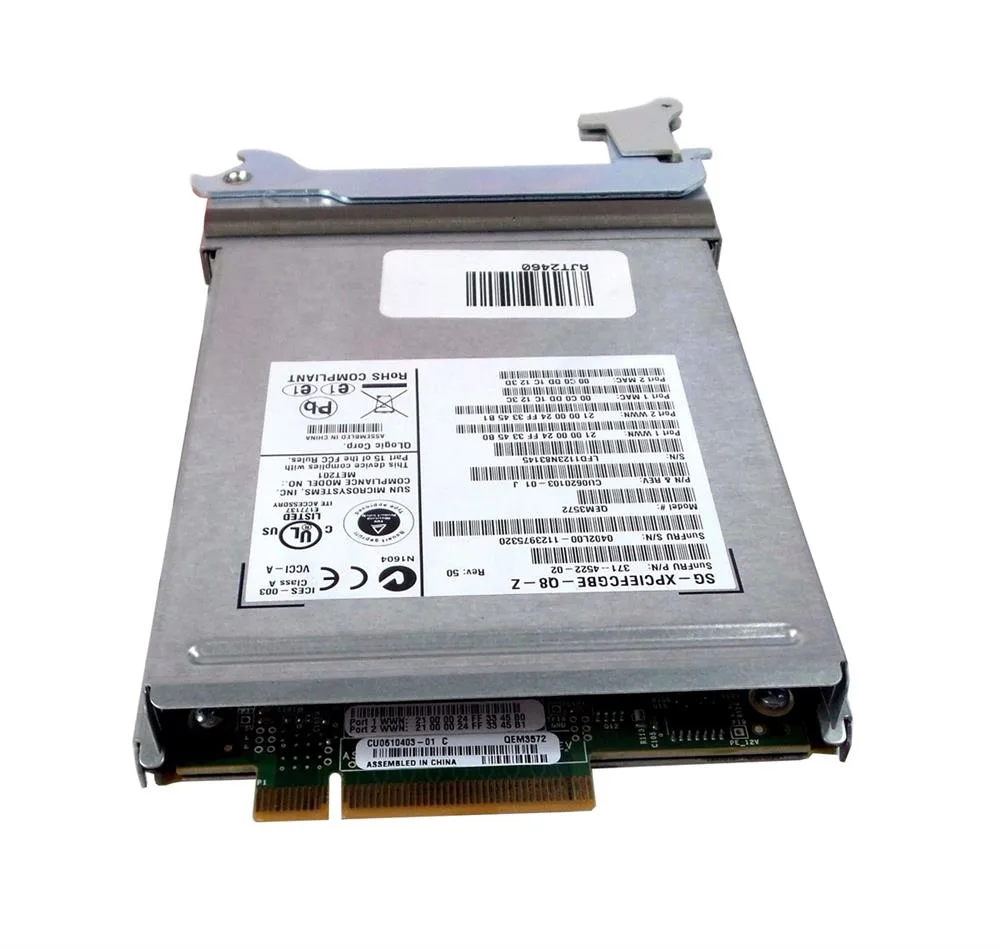 SG-XPCIEFCGBE-Q8-Z - Sun 8GB PCI Express 2-Port Fibre Channel Express Module Host Bus Adapter