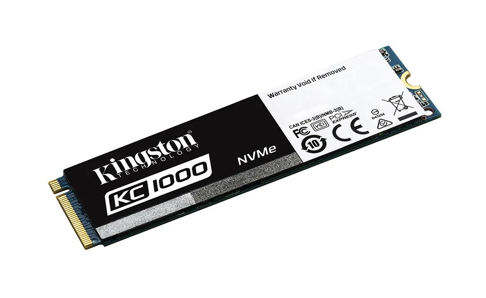 Kingston SKC1000/480G KC1000 480GB NVMe PCI-E GEN 3.0 X4 Lanes M.2 2280 Stand Alone Solid State Drive