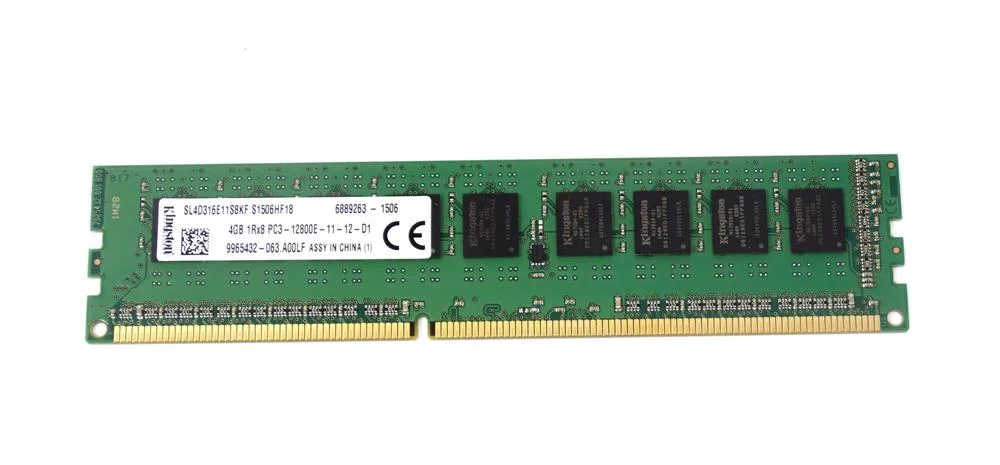 SL4D316E11S8KF - Kingston 4GB PC3-12800 DDR3-1600MHz ECC Unbuffered CL11 UDIMM Single-Rank Memory Module