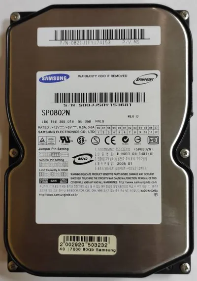 Samsung SP0411N/R Spinpoint P80 40GB 7200RPM ATA-133 2MB Cache 3.5-inch Hard Drive