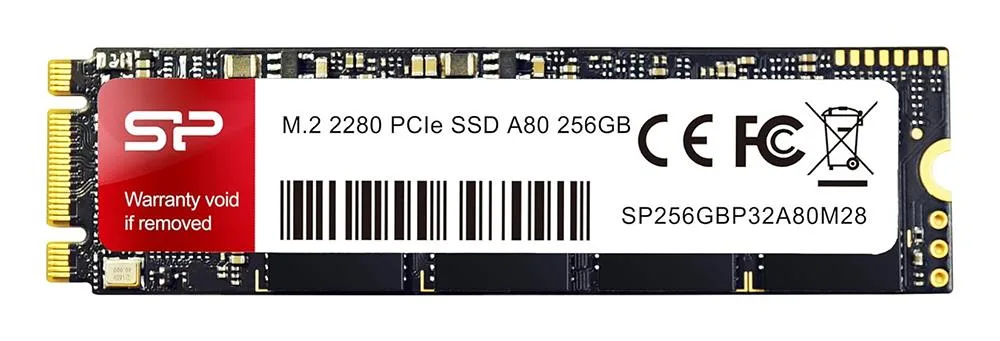 SP256GBP32A80M28 - Silicon Power P32A80 256GB PCI Express NvMe 3.0 x2 M.2 2280 Solid State Drive