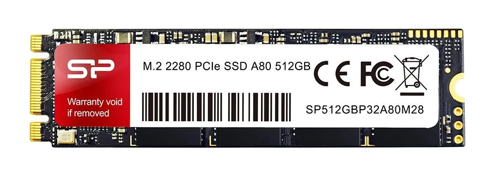 SP512GBP32A80M28 - Silicon Power P32A80 512GB PCI Express NvMe 3.0 x2 M.2 2280 Solid State Drive