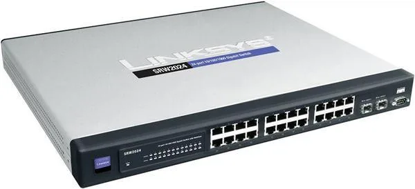 SRW2024-SG - Linksys SRW2024 Gigabit Ethernet Switch 2 x SFP (mini-GBIC) Shared 24 x 10/100/1000Base-T LAN