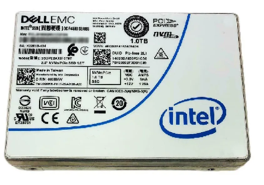 SSDPE2KX010T8T - Intel DC P4510 1TB PCI Express 3.0 NVMe 2.5-inch Solid State Drive
