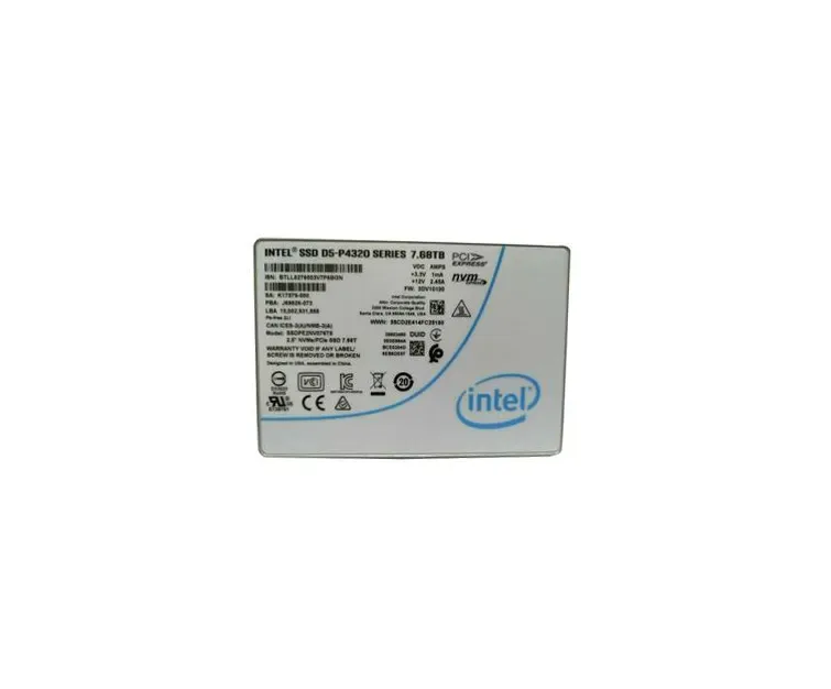 SSDPE2NV076T8 - Intel D5-P4320 7.68TB Quad-Level Cell U.2 PCI-Express 3.1 X4 NVMe Solid State Drive