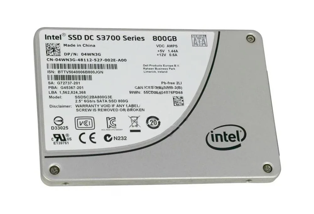 Intel DC S3700 800GB Multi-Level Cell SATA 6Gb/s 2.5-inch Solid State Drive for R1304SPOSHBN Server