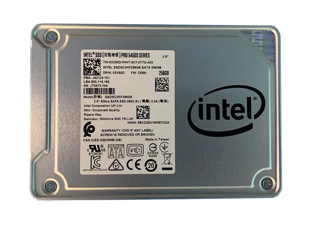 SSDSC2KF256G8 - Intel Pro 5450s 256GB SATA 6Gb/s 3D TLC 2.5-inch Solid State Drive