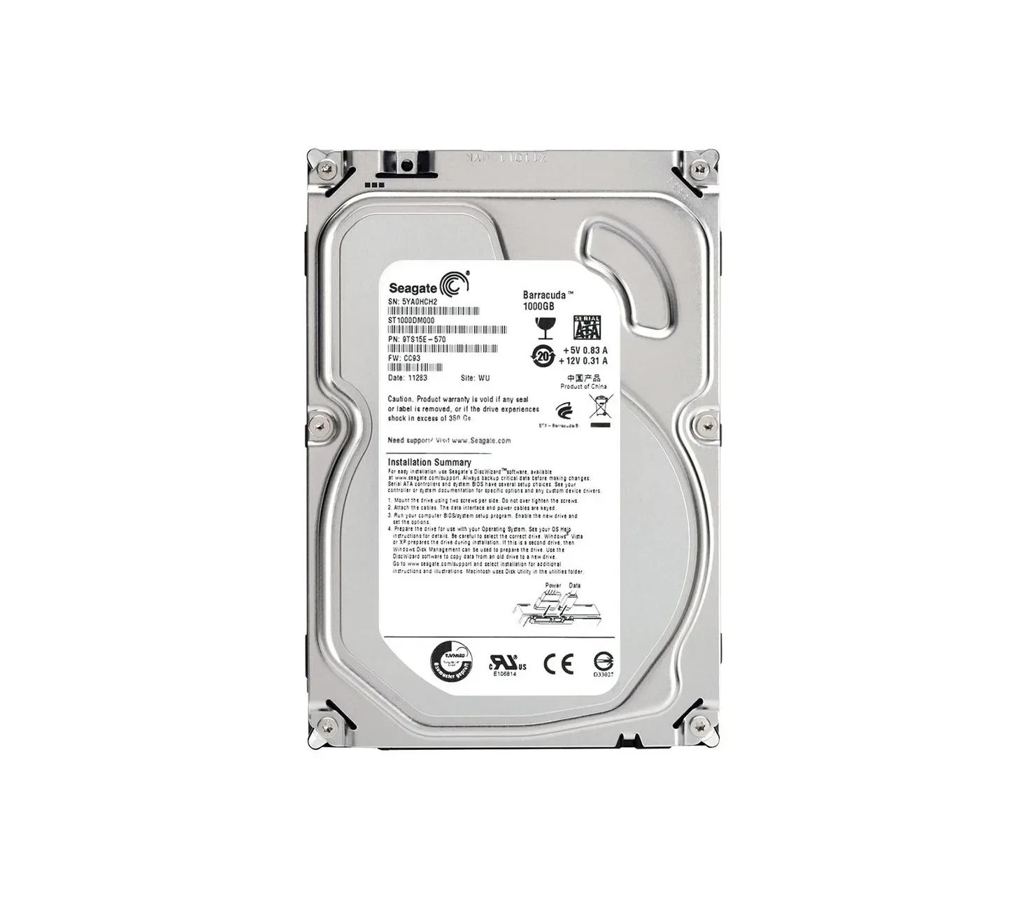 ST1000DM000 - Seagate 1TB 7200RPM SATA 3Gb/s 3.5-inch Hard Drive