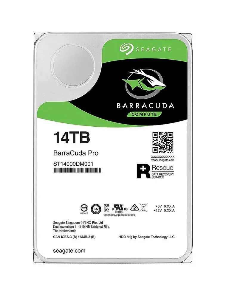 ST14000DM001 - Seagate BarraCuda Pro 14TB 7200RPM SATA 6Gb/s 256MB 3.5-inch Hard Drive