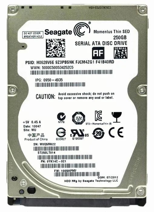 ST250LT014 - Seagate Momentus Thin 250GB 7200RPM SATA 3Gb/s 16MB Cache 2.5-inch Hard Drive