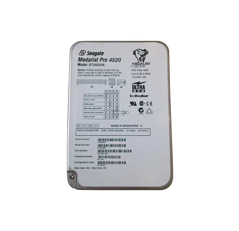 ST34520A - Seagate 4GB 7200RPM ATA-33 3.5-inch Hard Drive