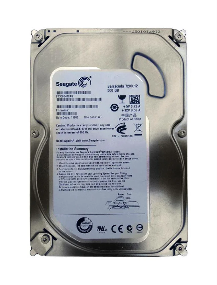 ST3500418AS2 - Seagate 500GB 7200RPM SATA 3Gb/s 3.5-inch Hard Drive