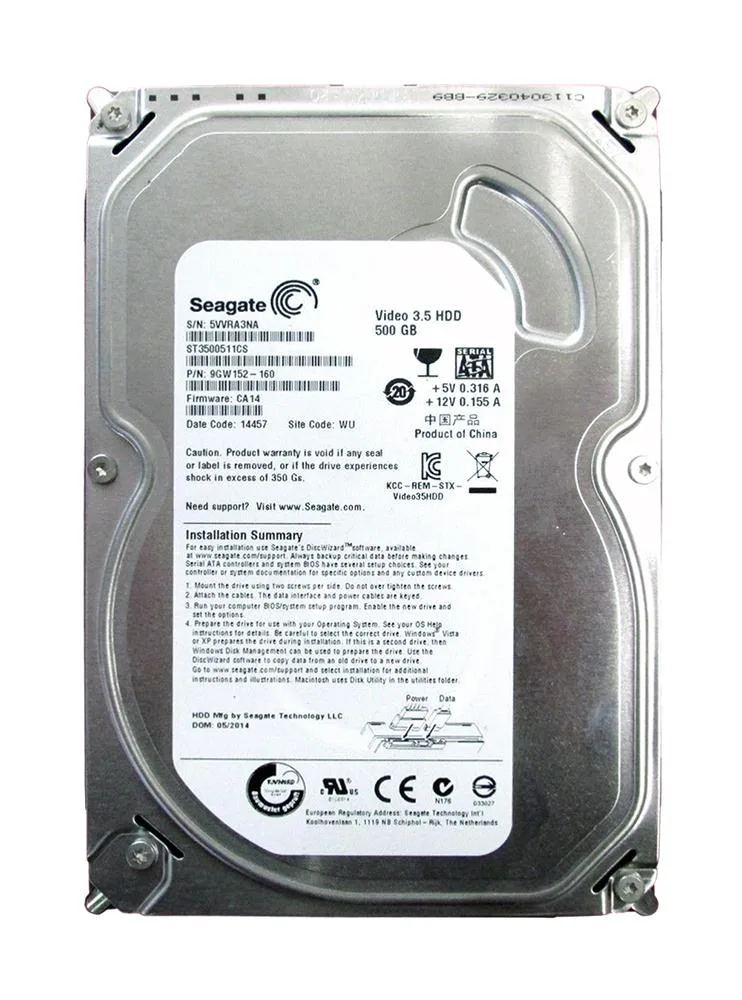 ST3500511CS - Seagate Video 500GB 5900RPM SATA 3Gb/s 32MB Cache 3.5-inch Hard Drive