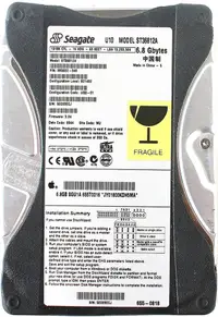 ST36812A - Seagate U10 6.8GB 5400RPM ATA-66 512KB Cache 3.5-inch Hard Drive