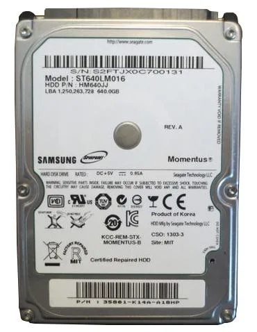 ST640LM016 - Seagate 640GB 7200RPM SATA 3Gb/s 2.5-inch Hard Drive