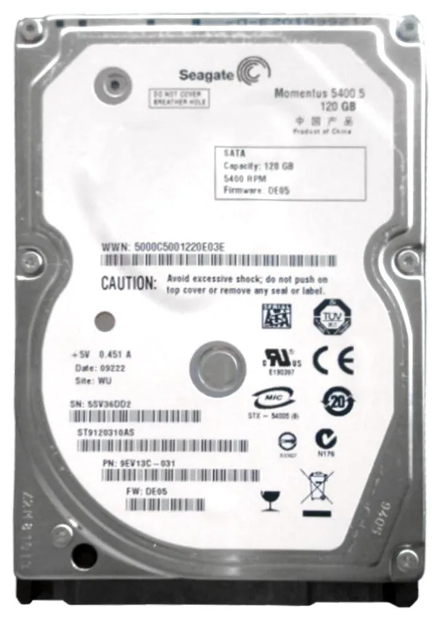 ST9120310AS - Seagate Momentus 120GB 5400RPM SATA 3Gb/s 8MB Cache 2.5-inch Hard Drive