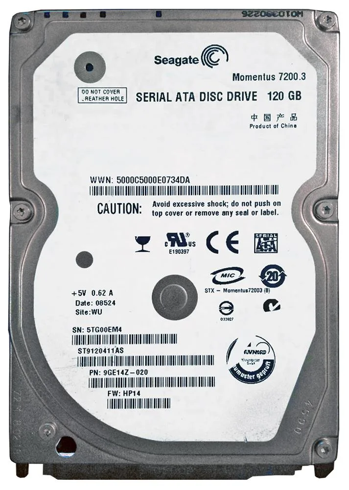 ST9120411AS - Seagate 120GB 7200RPM SATA 3Gb/s 16MB Cache 2.5-inch Hard Drive