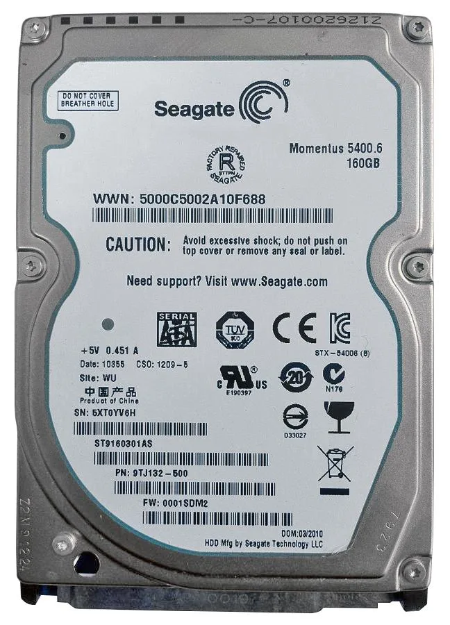 ST9160301AS - Seagate Momentus 5400.6 160GB 5400RPM SATA 3Gb/s 8MB Cache 2.5-inch Hard Drive