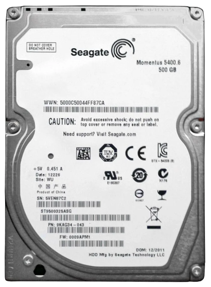 ST9500325ASG - Seagate Seagate Momentus 5400.6 500GB 5400RPM SATA 3Gb/s 8MB Cache 2.5-inch Hot Swappable Hard Drive