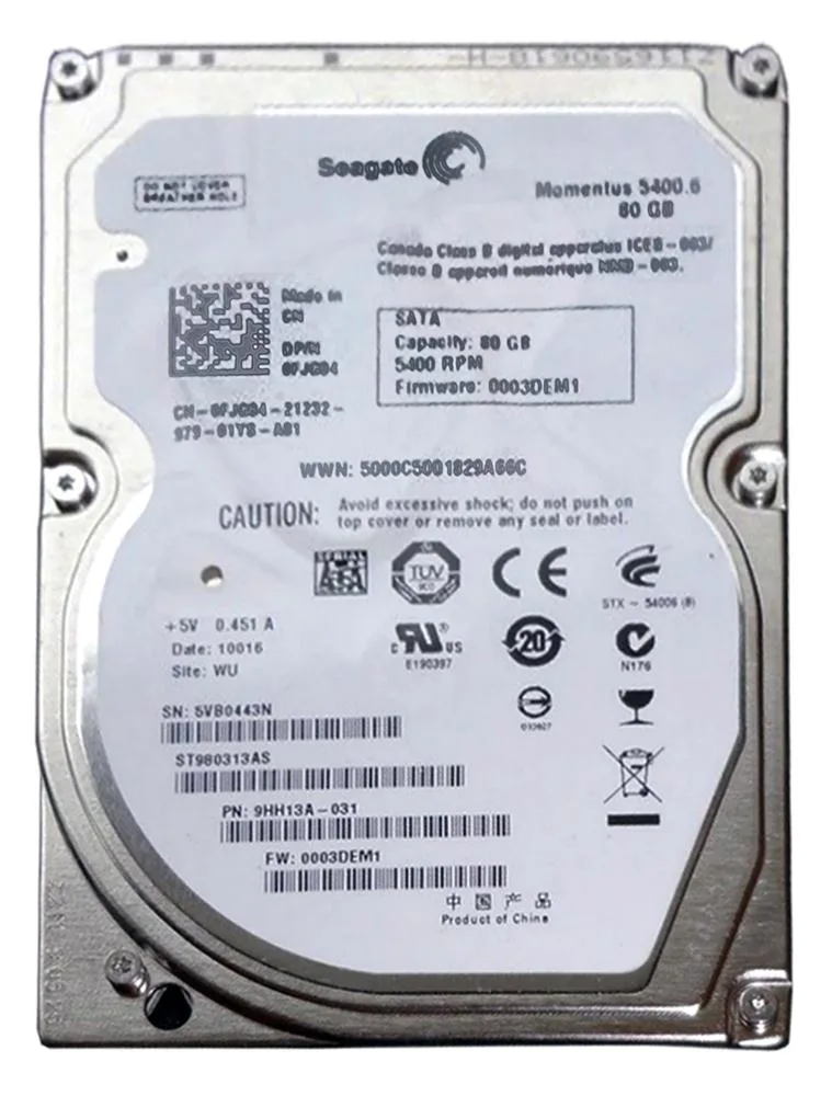 ST980313AS - Seagate 80GB 5400RPM SATA 2.5-inch Laptop Hard Drive for Latitude 2100