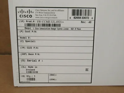SW-CCME-UL-ANA-WITH-EQUAL - Cisco CallManager Express Licence Standard 1 Analog Port