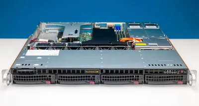 Supermicro SYS-511R-M 1U Mainstream server with 4 hot-swap 3.5" SAS/SATA bays, 2 PCIe 5.0 slots and internal SAS slot