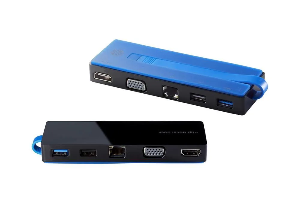 HP T0K29AA#ABA USB-C Travel Dock with VGA/ Ethernet / HDMI and 1x 3.0 / x1 2.0 USB Port for EliteBook Folio 1020 / 1040